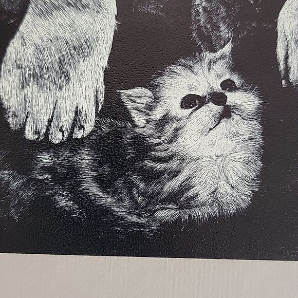 Rudy Droguett "Babysitter" dog and cat print vintage 1976 - Picture 4 of 9